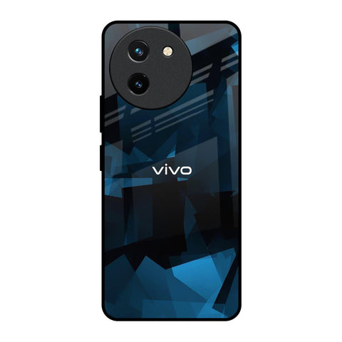Polygonal Blue Box Glossy Case For Vivo T3X 5G