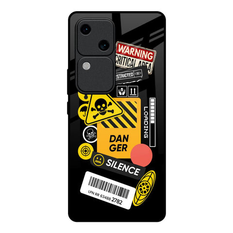Danger Signs Glossy Case for Vivo V30 5G