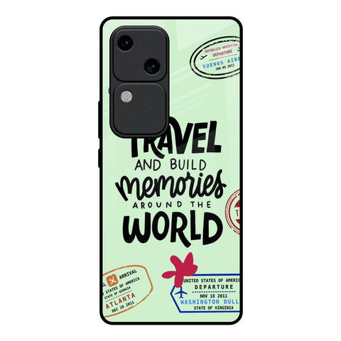 Travel Stamps Glossy Case for Vivo V30 5G