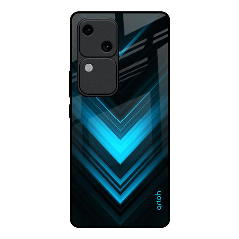 Vertical Blue Arrow Glossy Case For Vivo V30 5G