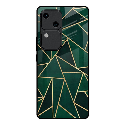Abstract Green Glossy Case For Vivo V30 5G