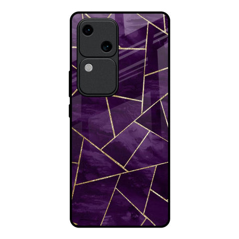 Geometric Purple Glossy Case For Vivo V30 5G