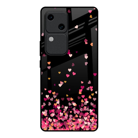 Heart Rain Fall Glossy Case For Vivo V30 5G