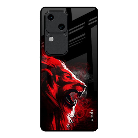 Red Angry Lion Glossy Case for Vivo V30 5G