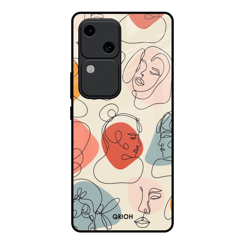 Abstract Faces Glossy Case for Vivo V30 5G