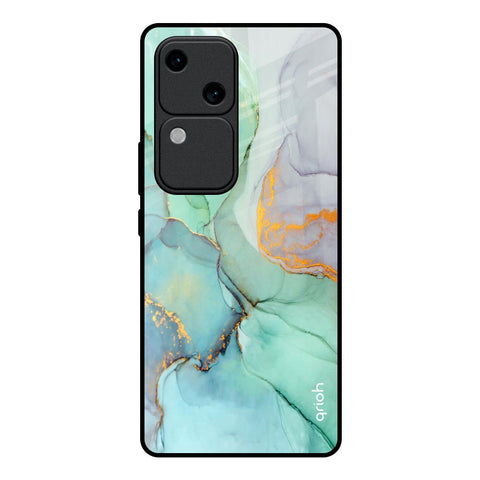 Green Marble Glossy Case for Vivo V30 5G