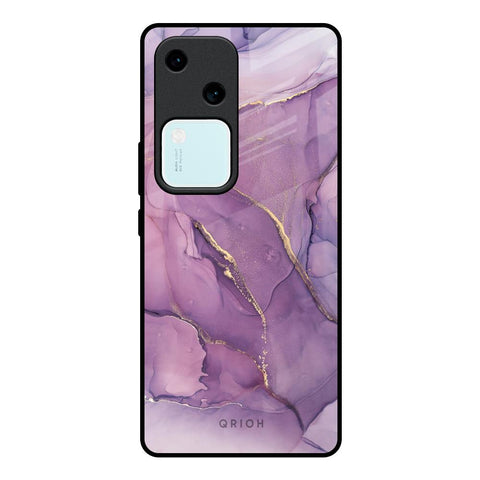 Purple Gold Marble Glossy Case for Vivo V30 5G