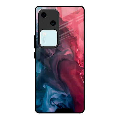 Blue & Red Smoke Glossy Case for Vivo V30 5G