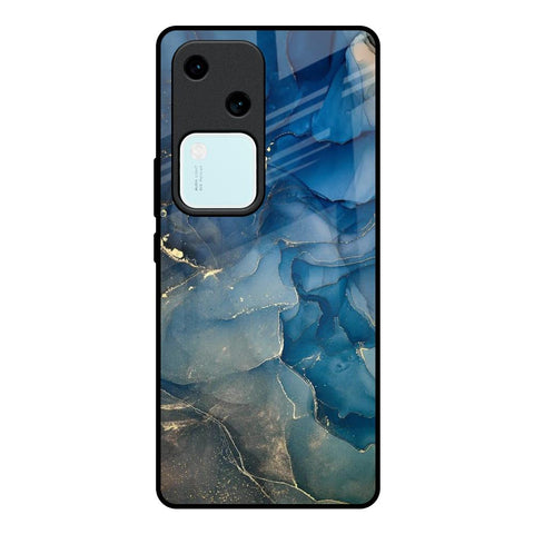 Blue Cool Marble Glossy Case for Vivo V30 5G