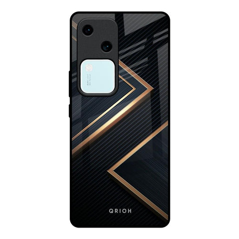 Sleek Golden & Navy Glossy Case for Vivo V30 5G