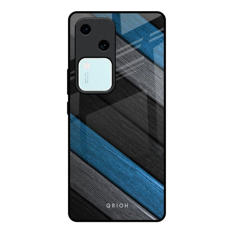 Multicolor Wooden Effect Glossy Case for Vivo V30 5G