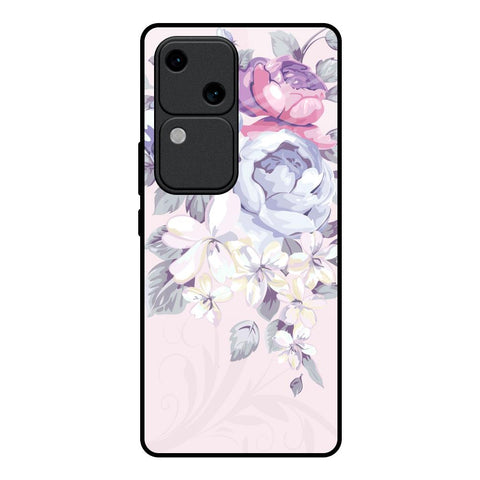 Elegant Floral Glossy Case for Vivo V30 5G
