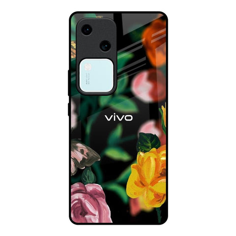Flowers & Butterfly Glossy Case for Vivo V30 5G