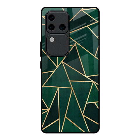 Abstract Green Glossy Case For Vivo V30 Pro 5G