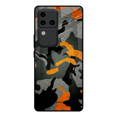Camouflage Orange Glossy Case For Vivo V30 Pro 5G