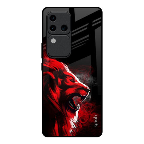 Red Angry Lion Glossy Case for Vivo V30 Pro 5G