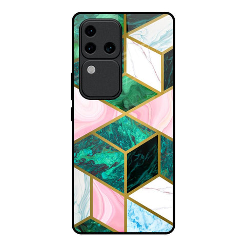 Seamless Green Marble Glossy Case for Vivo V30 Pro 5G