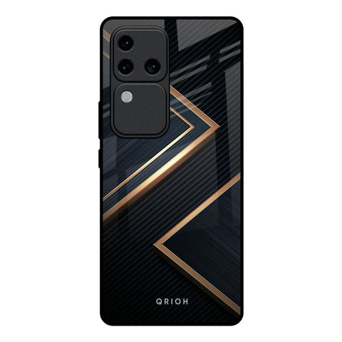Sleek Golden & Navy Glossy Case for Vivo V30 Pro 5G