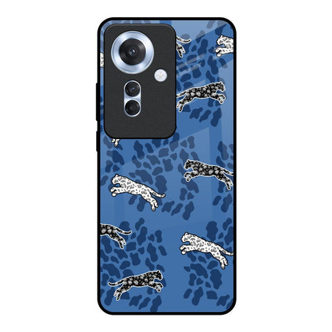Blue Cheetah Glossy Case for Oppo F25 Pro 5G
