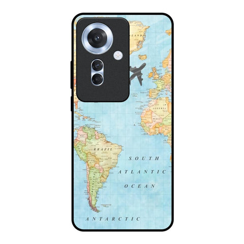 Travel Map Glossy Case for Oppo F25 Pro 5G