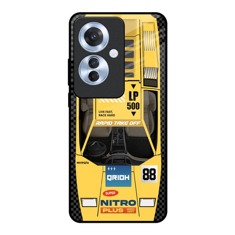 Yellow Racing Car Glossy Case for Oppo F25 Pro 5G