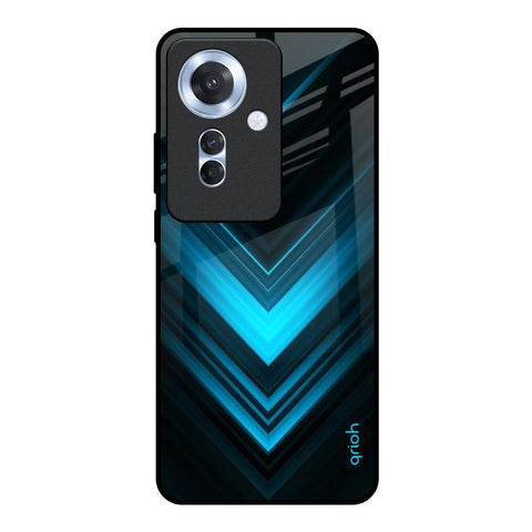 Vertical Blue Arrow Glossy Case For Oppo F25 Pro 5G