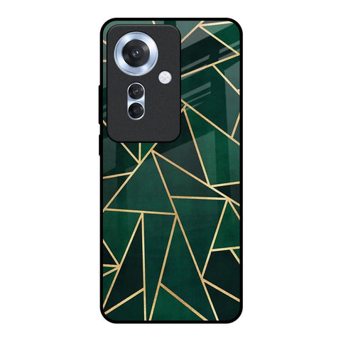 Abstract Green Glossy Case For Oppo F25 Pro 5G