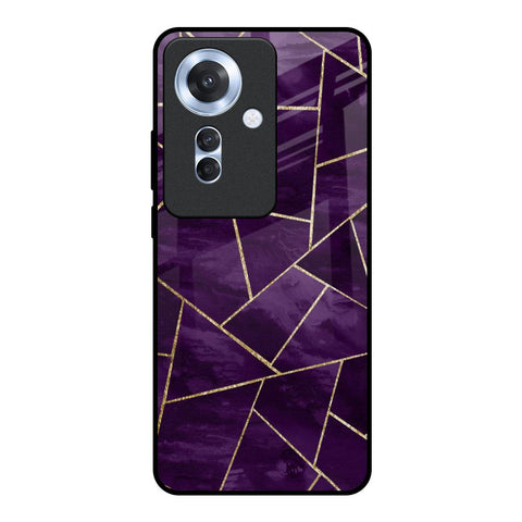 Geometric Purple Glossy Case For Oppo F25 Pro 5G