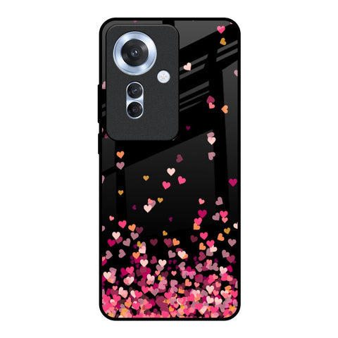 Heart Rain Fall Glossy Case For Oppo F25 Pro 5G