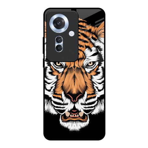 Angry Tiger Glossy Case For Oppo F25 Pro 5G