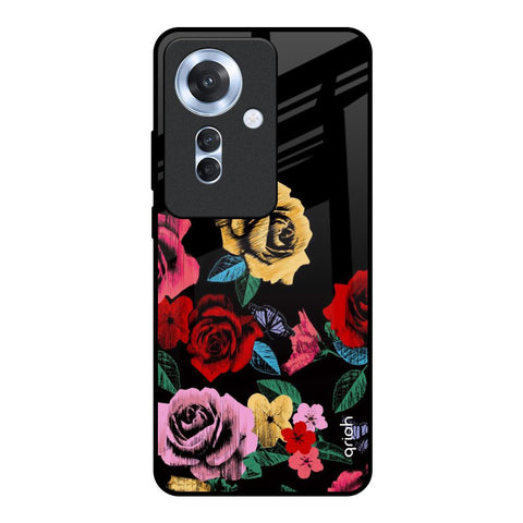 Floral Decorative Glossy Case For Oppo F25 Pro 5G