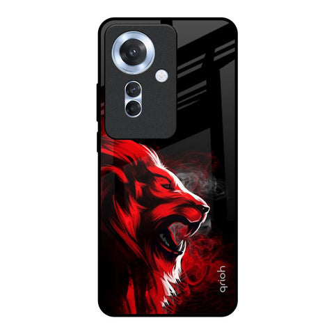 Red Angry Lion Glossy Case for Oppo F25 Pro 5G