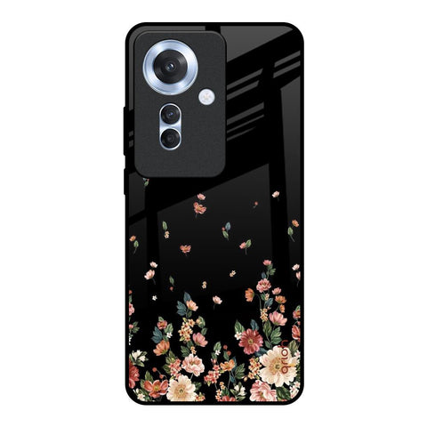Floating Floral Print Glossy Case for Oppo F25 Pro 5G