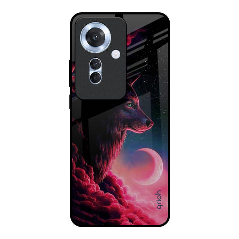 Moon Wolf Glossy Case for Oppo F25 Pro 5G
