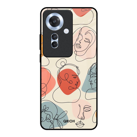 Abstract Faces Glossy Case for Oppo F25 Pro 5G
