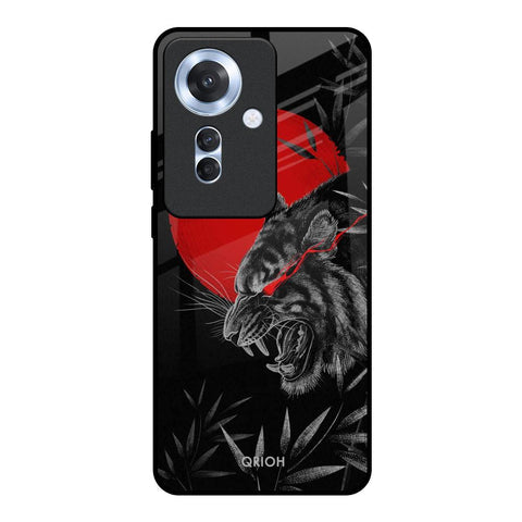 Red Moon Tiger Glossy Case for Oppo F25 Pro 5G