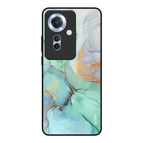 Green Marble Glossy Case for Oppo F25 Pro 5G