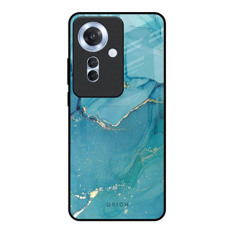 Blue Golden Glitter Glossy Case for Oppo F25 Pro 5G