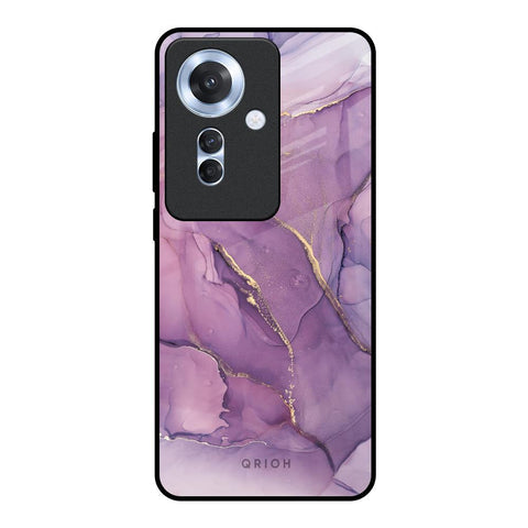 Purple Gold Marble Glossy Case for Oppo F25 Pro 5G