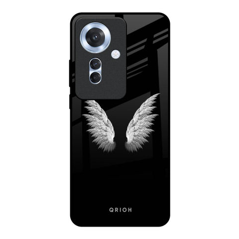 White Angel Wings Glossy Case for Oppo F25 Pro 5G