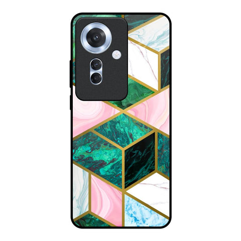 Seamless Green Marble Glossy Case for Oppo F25 Pro 5G