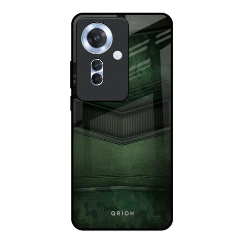 Green Leather Glossy Case for Oppo F25 Pro 5G