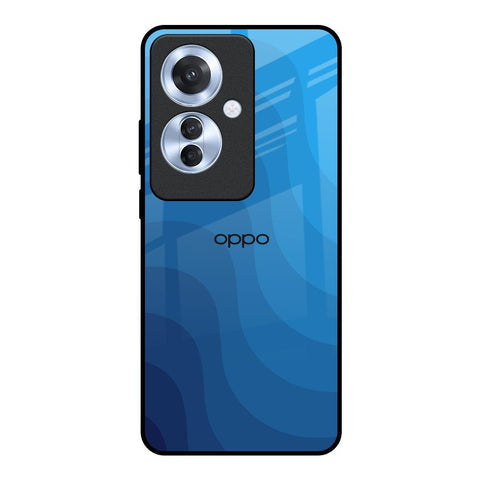 Blue Wave Abstract Glossy Case for Oppo F25 Pro 5G