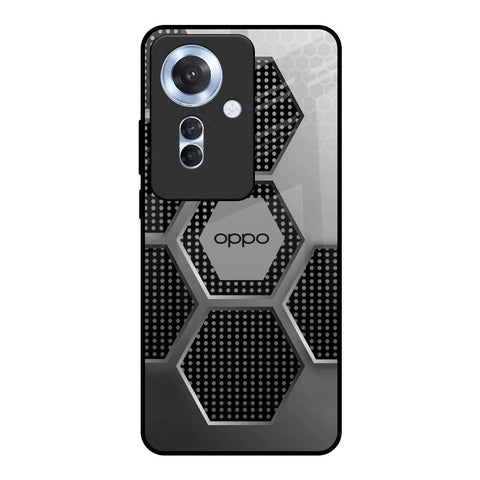 Hexagon Style Glossy Case For Oppo F25 Pro 5G