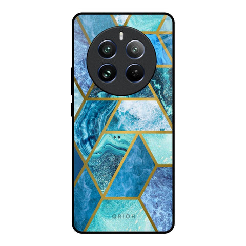 Turquoise Geometrical Marble Glossy Case for Realme 12 Pro 5G