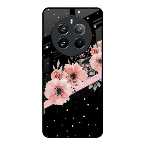 Floral Black Band Glossy Case For Realme 12 Pro Plus 5G