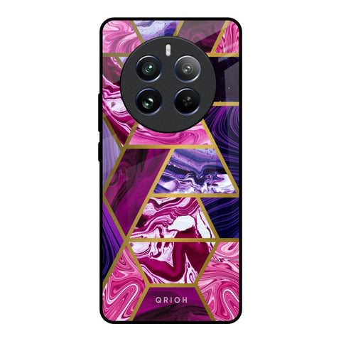 Electroplated Geometric Marble Glossy Case for Realme 12 Pro Plus 5G