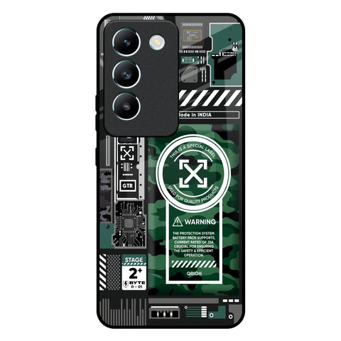 Green Camo Circuit Glossy Case for Vivo T3 5G