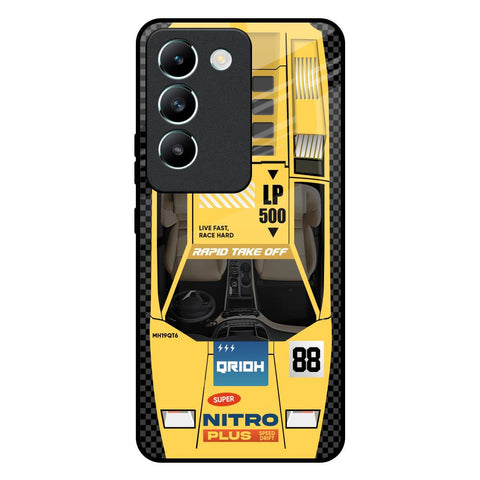 Yellow Racing Car Glossy Case for Vivo T3 5G
