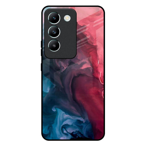 Blue & Red Smoke Glossy Case for Vivo T3 5G